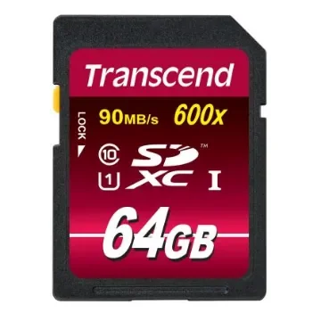 Transcend 64 GB SDXC SD Card, Class 10, UHS-1 U1 - TS64GSDXC10U1 product image