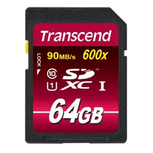 Transcend 64 GB SDXC SD Card, Class 10, UHS-1 U1 - TS64GSDXC10U1 product image