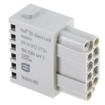 HARTING Heavy Duty Power Connector Module, 10A, Female, Han-Modular Series, 12 Contacts - 09140122734 product image