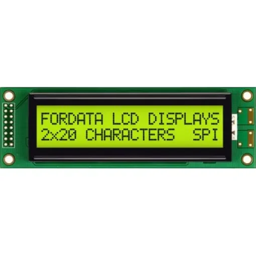 Fordata FC2002D01-FHYYBW-51SE FC Alphanumeric LCD Alphanumeric Display, Green, Yellow on Yellow-Green, 2 Rows by 20 product image
