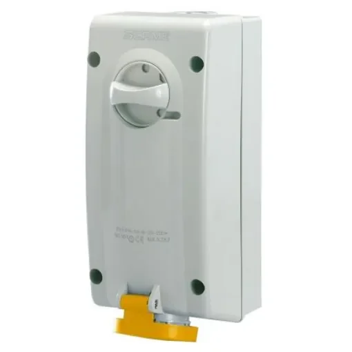 Scame Switchable IP44 Industrial Interlock Socket 2P+E, Earthing Position 4h, 32A, 130 V - 560.3270 product image