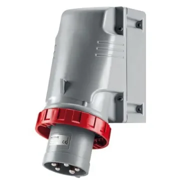 Scame IP67 Red Wall Mount 3P + E Industrial Power Plug, Rated At 125A, 415 V - 245.12596T product image