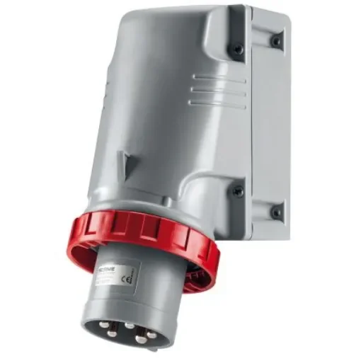 Scame IP67 Red Wall Mount 3P + N + E Industrial Power Plug, Rated At 125A, 415 V - 245.12597T product image