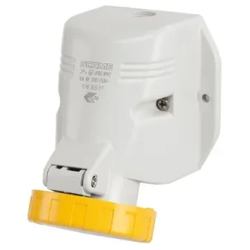 Scame IP67 Yellow Wall Mount 2P + E Industrial Power Socket, Rated At 125A, 110 V - 518.12550T product image