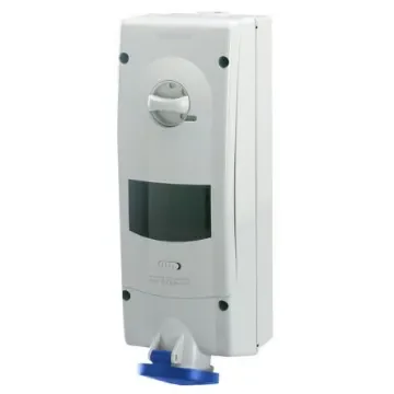 Scame Switchable IP44 Industrial Interlock Socket 2P+E, Earthing Position 6h, 32A, 230 V - 567.3283-R product image