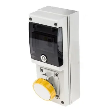 Scame IP67 Yellow Wall Mount 2P + E Industrial Power Socket, Rated At 16A, 110 V - 632.1610-RW product image