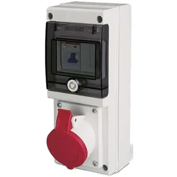 Scame IP67 Red Wall Mount 3P + E Industrial Power Socket, Rated At 16A, 415 V - 632.1616-RW product image