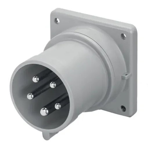 Scame IP44 Red Panel Mount 3P + N + E Industrial Power Plug, Rated At 16A, 415 V - 243.1697 product image