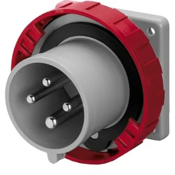 Scame IP67 Red Panel Mount 3P + E Industrial Power Plug, Rated At 16A, 415 V - 248.1696 product image