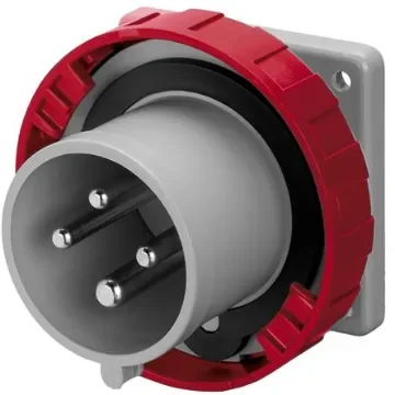 Scame IP67 Red Panel Mount 3P + E Industrial Power Plug, Rated At 32A, 415 V - 248.3296 product image