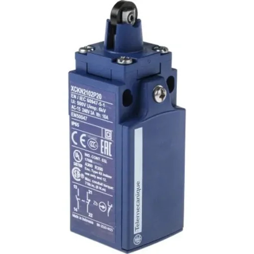 Telemecanique Sensors OsiSense XC Series Roller Plunger Limit Switch, NO/NC, IP65, DP, Plastic Housing, 240V ac Max, - XCKN2102P20 product image