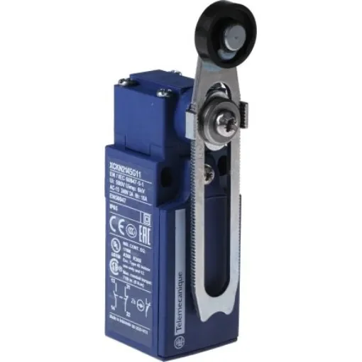 Telemecanique Sensors OsiSense XC Series Roller Lever Limit Switch, NO/NC, IP65, DP, Plastic Housing, 240V ac Max, 10A - XCKN2145G11 product image