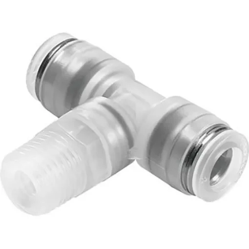 Festo NPQP Series Tee Threaded Adaptor, Push In 12 mm to Push In 12 mm, Threaded-to-Tube Connection Style, 133080 - NPQP-T-R12-Q12-FD product image