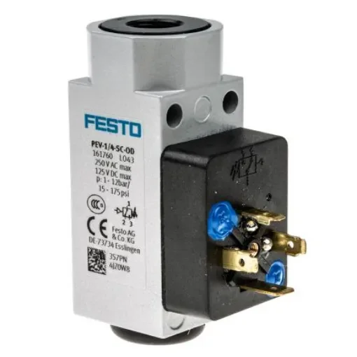 Festo Pressure Switch, G 1/4 1bar to 12 bar - PEV-1/4-SC-OD product image
