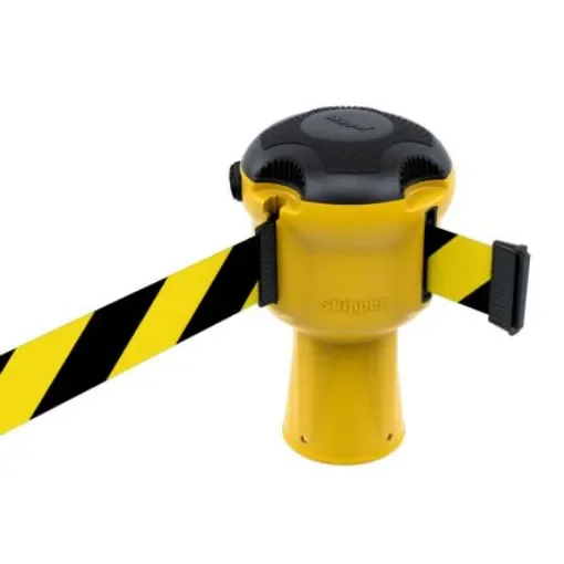 Skipper Black & Yellow Retractable Barrier, 9m, Yellow/Black Tape - Skipper01-YBY product image
