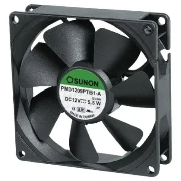 Sunon PMD Series Axial Fan, 12 V dc, DC Operation, 143m³/h, 9.1W, 760mA Max, 80 x 80 x 38mm - PMD1208PMB1-A(2).GN product image