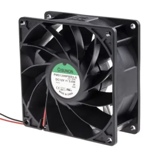 Sunon PMD Series Axial Fan, 12 V dc, DC Operation, 155.9m³/h, 5.6W, 470mA Max, 92 x 92 x 38mm - PMD1209PMB3-A(2).GN product image