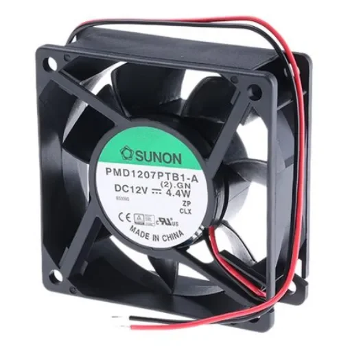 Sunon PMD Series Axial Fan, 12 V dc, DC Operation, 83.3m³/h, 4.4W, 370mA Max, 70 x 70 x 25mm - PMD1207PTB1-A(2).GN product image