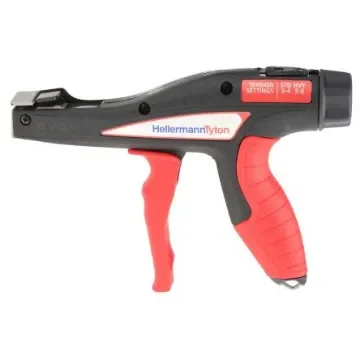 HellermannTyton EVO9 Cable Tie Gun, 13mm Capacity - 110-80002 EVO9-MET/PL-BK/RD product image