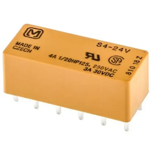 Panasonic PCB Mount Power Relay, 24V dc Coil, 4A Switching Current, 4PST-NO - S4-DC24V product image