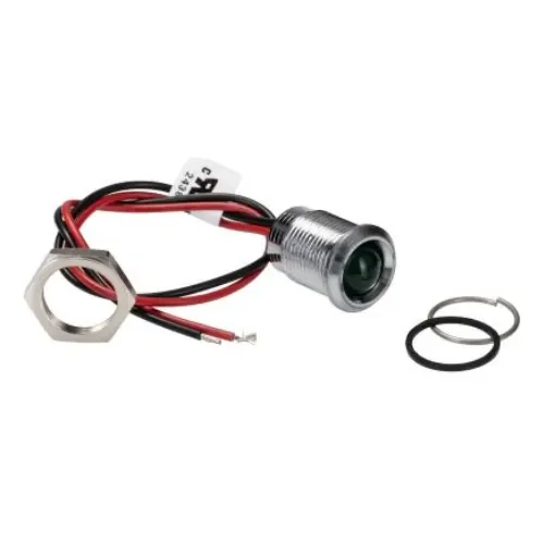 RS PRO Green Panel Mount Indicator, 220V ac, 14mm Mounting Hole Size, Lead Wires Termination, IP67 - 1301093 product image