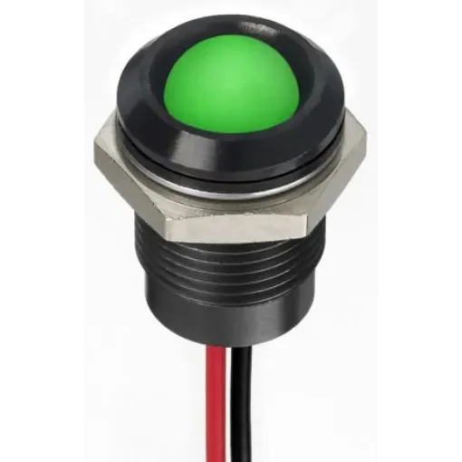 RS PRO Green Panel Mount Indicator, 24V dc, 14mm Mounting Hole Size, Lead Wires Termination, IP67 - 1302279 product image
