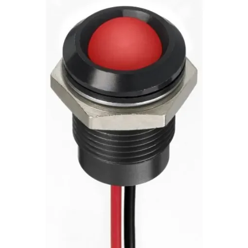 RS PRO Red Panel Mount Indicator, 220V ac, 14mm Mounting Hole Size, Lead Wires Termination, IP67 - 1302285 product image