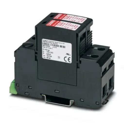 Phoenix Contact 1 Phase Surge Protector, 65kA, 400V (Volts), DIN Rail Mount - 2910346 product image