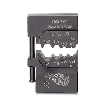 Phoenix Contact, CRIMPFOX-M Crimp Die, Coaxial, Wire size 6.48mm², Coaxial Type (BNC/TNC) RG 58/ 59/ 62/ 71 - 1212088 product image
