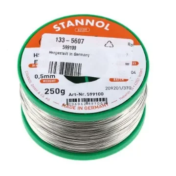 Stannol Wire, 0.5mm Lead Free Solder, 227°C Melting Point - 599100 product image
