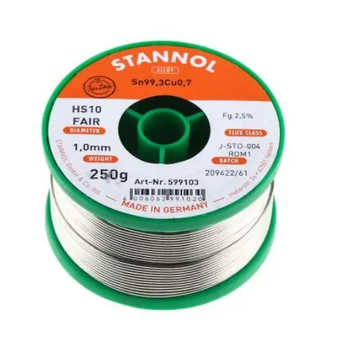 Stannol Wire, 1mm Lead Free Solder, 227°C Melting Point - 599103 product image