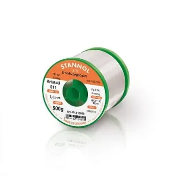 Stannol Wire, 0.5mm Lead Free Solder, 217°C Melting Point - 810797 product image