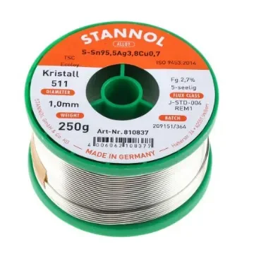Stannol Wire, 1mm Lead Free Solder, 217°C Melting Point - 810837 product image