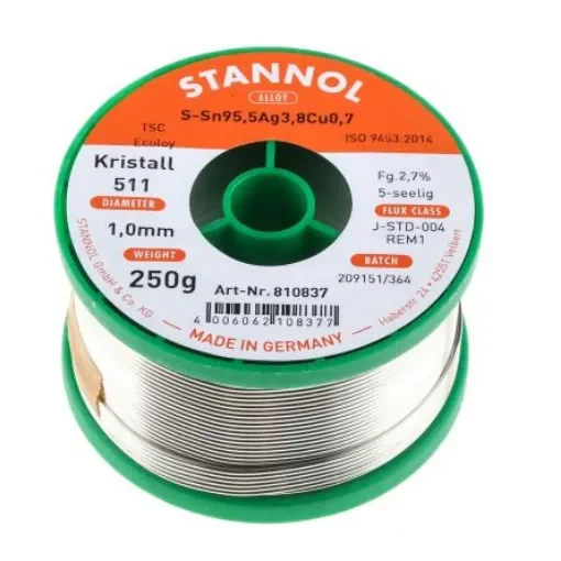 Stannol Wire, 1mm Lead Free Solder, 217°C Melting Point - 810837 product image