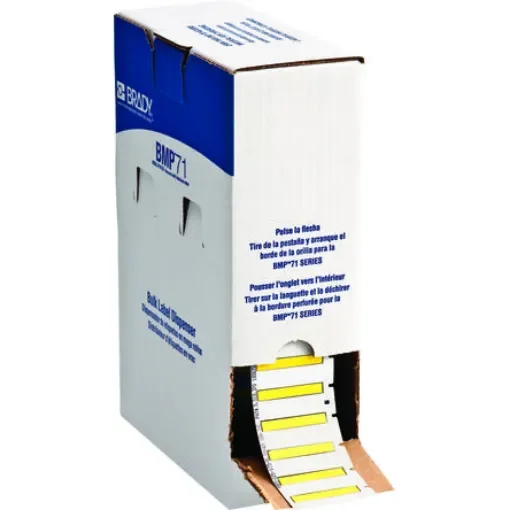 Brady B-7641 PermaSleeve Yellow Heatshrink Labels, 44.45mm Width, 5.97mm Height, 1000 Qty - BM71-125-175-7641Y product image
