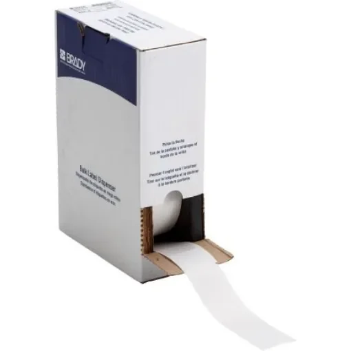 Brady B-427 Self-laminating Vinyl Transparent/White Cable Labels, 38.10mm Width, 152.4mm Height, 500 Qty - BM71-34-427 product image