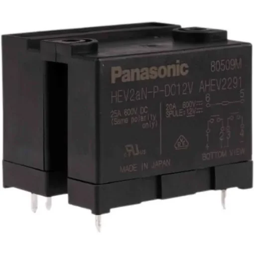 Panasonic PCB Mount Power Relay, 12V dc Coil, 20A Switching Current, DPST - HEV2aNP12v product image