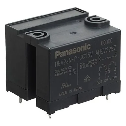 Panasonic PCB Mount Power Relay, 24V dc Coil, 20A Switching Current, DPST - HEV2aNP24v product image