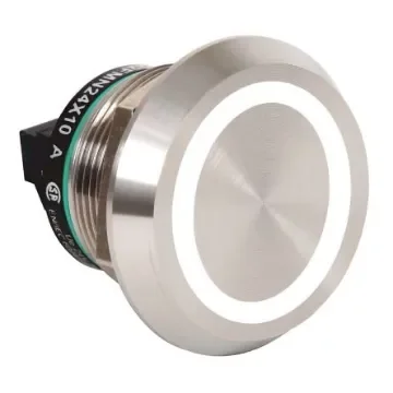 Allen Bradley 800K Series Illuminated Push Button, Panel Mount, 22mm Cutout, SPST, IP68, IP69K - 800K-22FMW24X10 product image