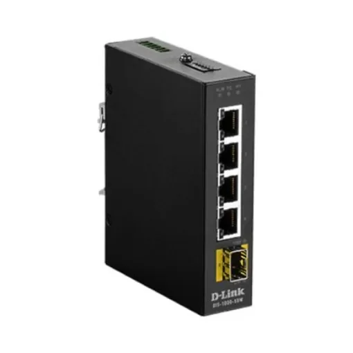 D-Link 5-Port Industrial Gigabit Unmanaged Switch with SFP Port, Unmanaged 5 Port Gigabit Switch - DIS-100G-5SW product image