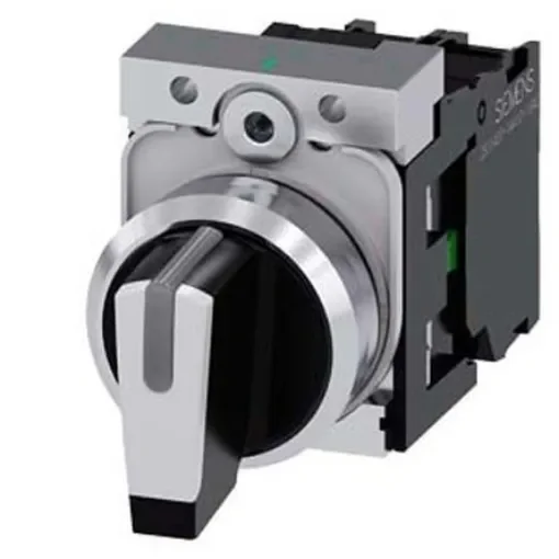 Siemens Short Handle Selector Switch - (2NO) 22mm Cutout Diameter 3 Positions - 3SU1150-2BL60-1NA0 product image