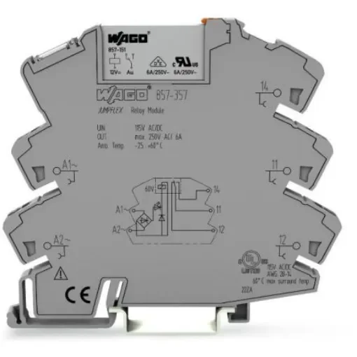 WAGO Interface Relay, DIN Rail Mount, 115V ac/dc Coil, 1-Pole - 857-357 product image