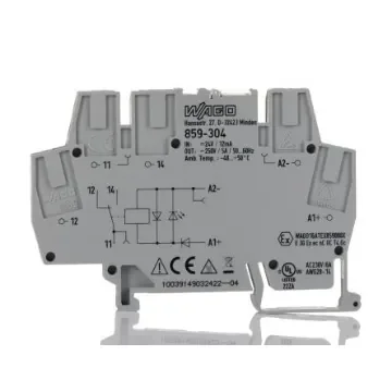 WAGO 859 Series Interface Relay, DIN Rail Mount, 24V dc Coil, 1-Pole - 859-304 product image