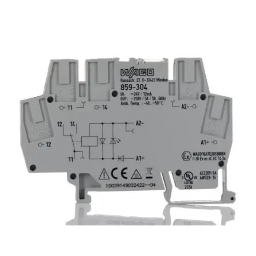 WAGO 859 Series Interface Relay, DIN Rail Mount, 24V dc Coil, 1-Pole - 859-304 product image