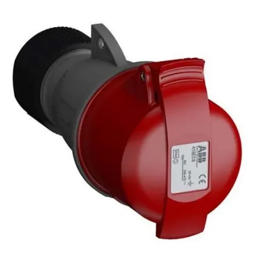 Amphenol Industrial, Easy & Safe IP44 Red Cable Mount 3P + N + E Industrial Power Socket, Rated At 16A, 415 V - 2CMA102023R1000  416EC6 product image