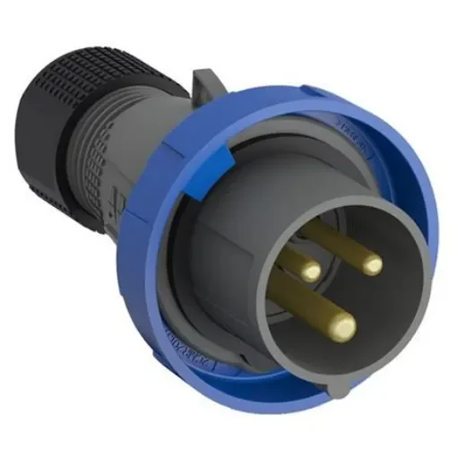 Amphenol Industrial, Easy & Safe IP67 Blue Cable Mount 2P + E Industrial Power Plug, Rated At 32A, 230 V - 2CMA101095R1000  232EP6W product image