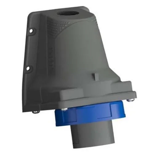 Amphenol Industrial, Easy & Safe IP67 Blue Wall Mount 2P + E Right Angle Industrial Power Plug, Rated At 32A, 230 V - 2CMA101189R1000  232EBS6W product image