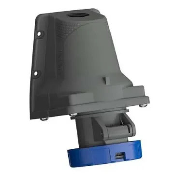 Amphenol Industrial, Easy & Safe IP67 Blue Wall Mount 2P + E Right Angle Industrial Power Socket, Rated At 16A, 230 V - 2CMA101213R1000  216ERS6W product image