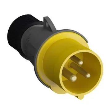 Amphenol Industrial, Easy & Safe IP44 Yellow Cable Mount 2P + E Industrial Power Plug, Rated At 32A, 110 V - 2CMA101974R1000  232EP4 product image