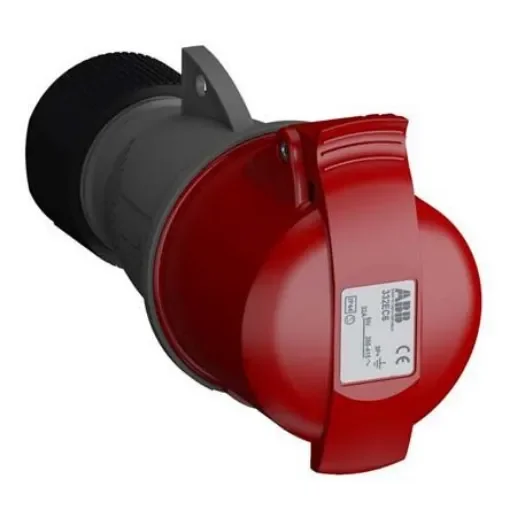 Amphenol Industrial, Easy & Safe IP44 Red Cable Mount 3P + E Industrial Power Socket, Rated At 32A, 415 V - 2CMA102040R1000  332EC6 product image